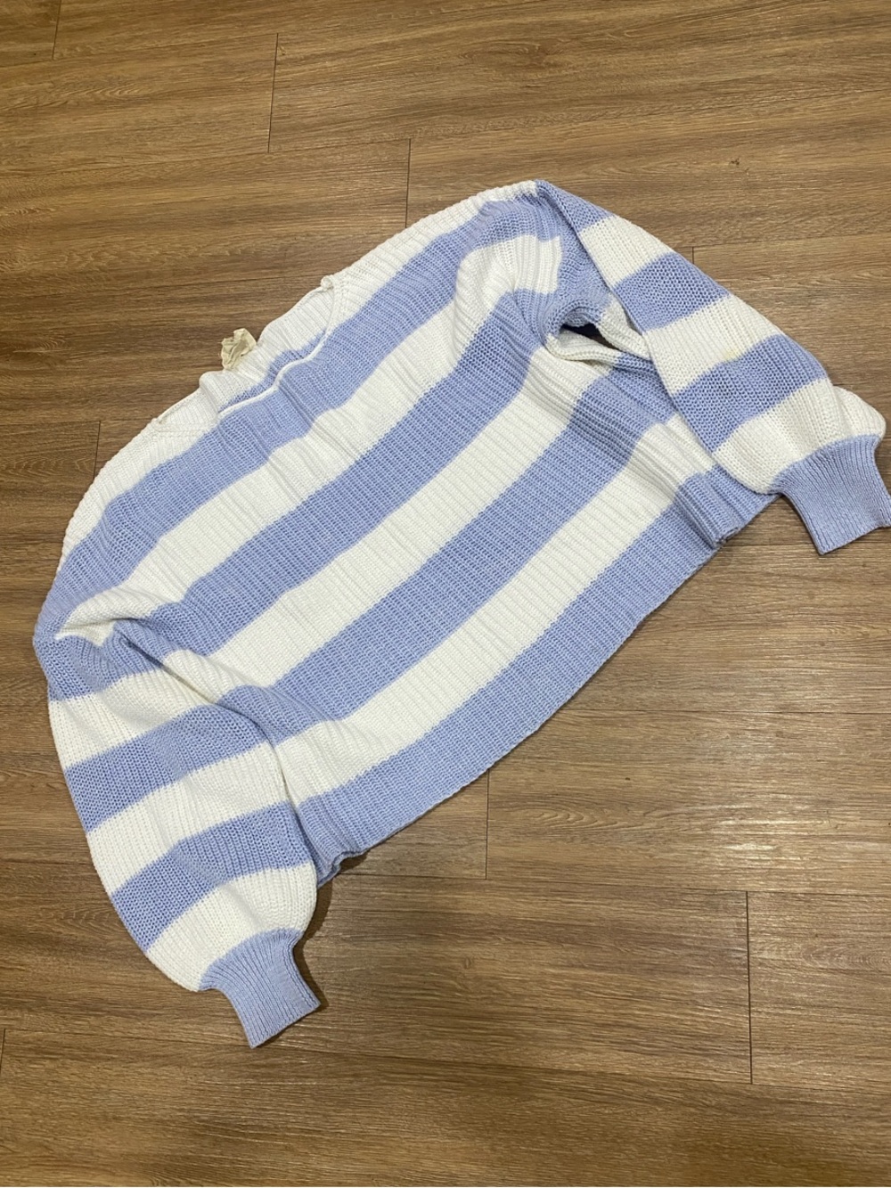 Fantastic Fawn  Striped Sweater - Light Blue & White